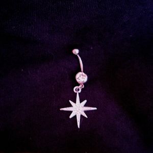 🆕️ White Titanium belly button Thick needle hexagon